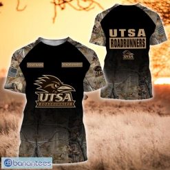 NCAA UTSA Roadrunners Custom Name Hunting Camo Style T-Shirt