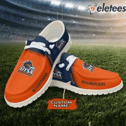 NCAA UTSA Roadrunners Custom Name Logo Hey Dude Shoes