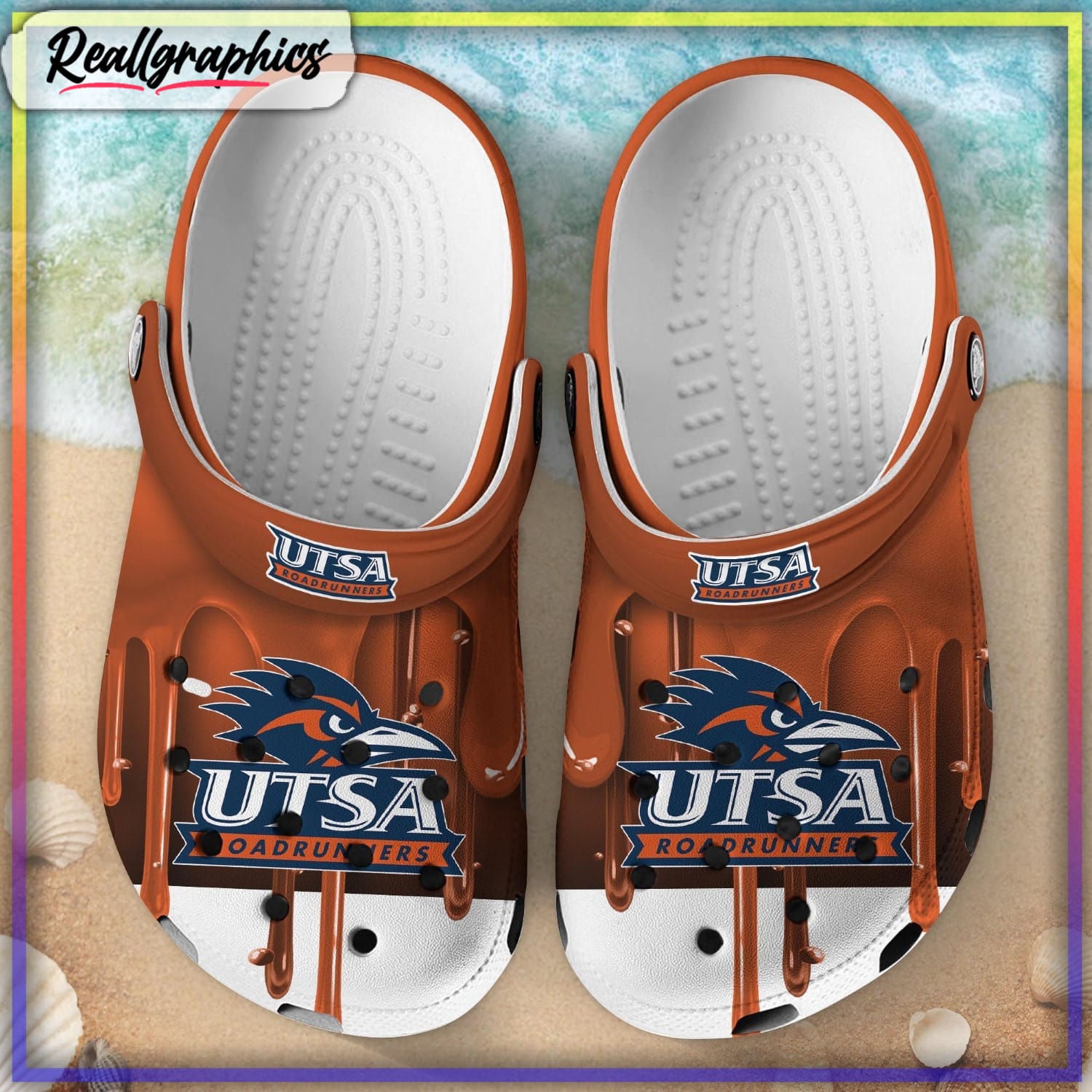 NCAA UTSA Roadrunners Melting Paint Crocs