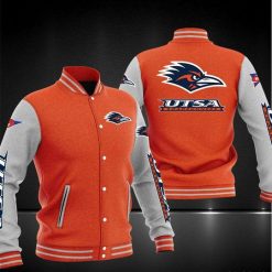 NCAA UTSA Roadrunners Orange Grey Baseball Jacket