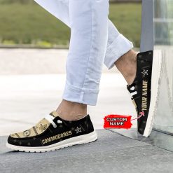 Alternative view of NCAA Vanderbilt Commodores Custom Name Black Cream Hey Dude Shoes