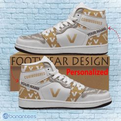Alternative view of NCAA Vanderbilt Commodores Custom Name Logo Air Jordan 1 High Sneakers