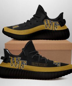 NCAA Wake Forest Demon Deacons Black Yeezy Boost Sneakers