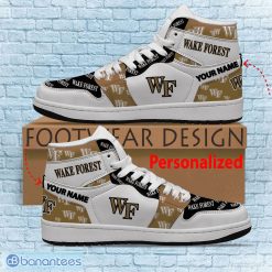 Alternative view of NCAA Wake Forest Demon Deacons Custom Name Logo Air Jordan 1 High Sneakers