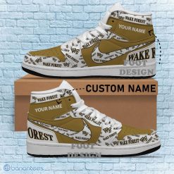 Alternative view of NCAA Wake Forest Demon Deacons Custom Name New Season Design Air Jordan 1 High Sneakers