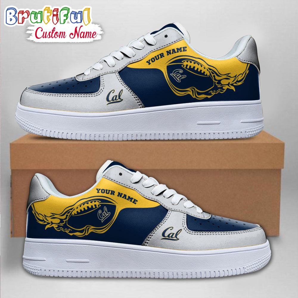 NCAA California Golden Bears Custom Name Sporty Air Force 1 Sneakers