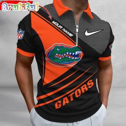 NCAA Florida Gators Custom Name Fan Edition Zipper Polo Shirt