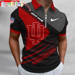 NCAA Indiana Hoosiers Custom Name Fan Edition Zipper Polo Shirt