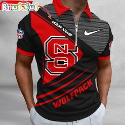 NCAA NC State Wolfpack Custom Name Fan Edition Zipper Polo Shirt