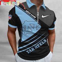 NCAA North Carolina Tar Heels Custom Name Fan Edition Zipper Polo Shirt