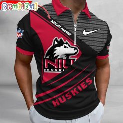 NCAA Northern Illinois Huskies Custom Name Fan Edition Zipper Polo Shirt
