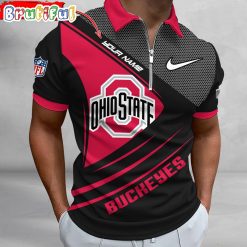NCAA Ohio State Buckeyes Custom Name Fan Edition Zipper Polo Shirt