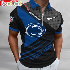 NCAA Penn State Nittany Lions Custom Name Fan Edition Zipper Polo Shirt