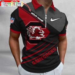 NCAA South Carolina Gamecocks Custom Name Fan Edition Zipper Polo Shirt