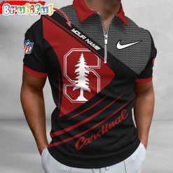 NCAA Stanford Cardinal Custom Name Fan Edition Zipper Polo Shirt