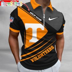 NCAA Tennessee Volunteers Custom Name Fan Edition Zipper Polo Shirt