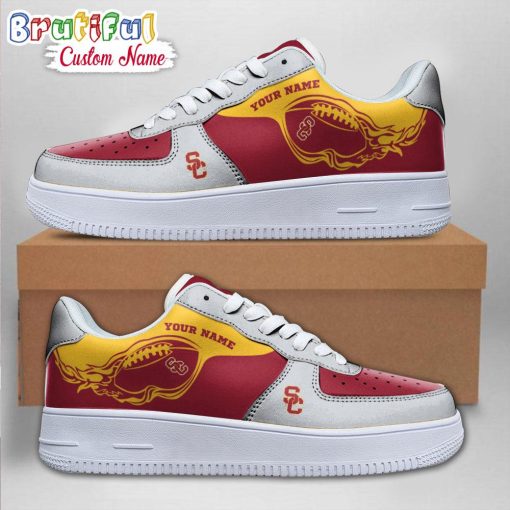 NCAA USC Trojans Custom Name Sporty Air Force 1 Sneakers