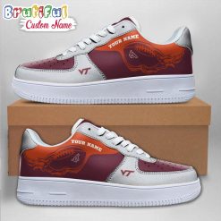 NCAA Virginia Tech Hokies Custom Name Sporty Air Force 1 Sneakers