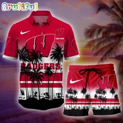 NCAA Wisconsin Badgers Custom Name New Edition Aloha Outfit