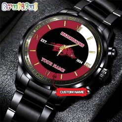 NCAA Arkansas Razorbacks Custom Name For Fans Steel Watch