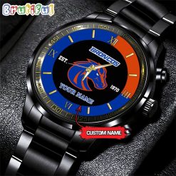 NCAA Boise State Broncos Custom Name For Fans Steel Watch