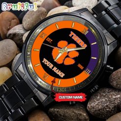 NCAA Clemson Tigers Custom Name For Fans Steel Watch