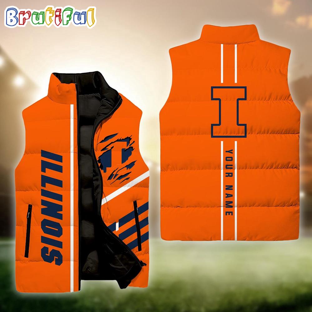 NCAA Illinois Fighting Illini Custom Name New Edition Venture Vest