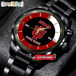 NCAA Indiana Hoosiers Custom Name For Fans Steel Watch