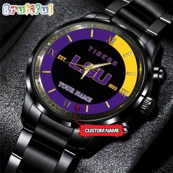 NCAA LSU Tigers Custom Name For Fans Steel Watch