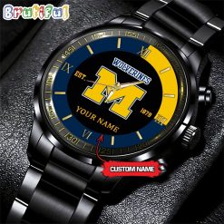 NCAA Michigan Wolverines Custom Name For Fans Steel Watch