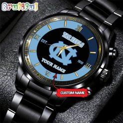 NCAA North Carolina Tar Heels Custom Name For Fans Steel Watch