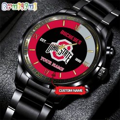 NCAA Ohio State Buckeyes Custom Name For Fans Steel Watch