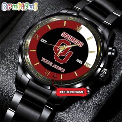 NCAA Oklahoma Sooners Custom Name For Fans Steel Watch
