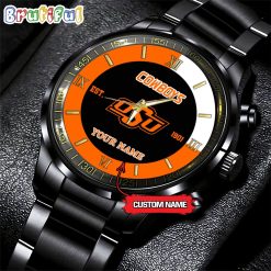 NCAA Oklahoma State Cowboys Custom Name For Fans Steel Watch