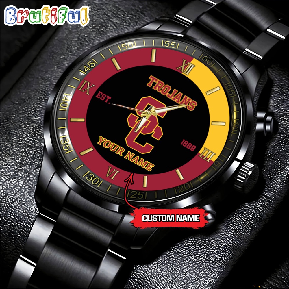 NCAA USC Trojans Custom Name For Fans Steel Watch