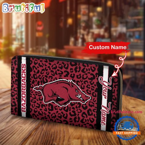 NCAA Arkansas Razorbacks Custom Name Sporty Style Women’s Wallet