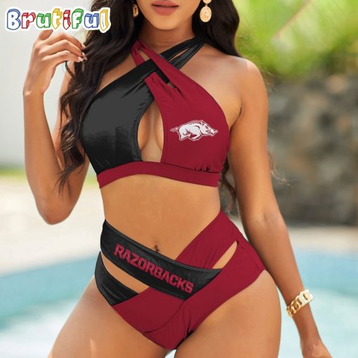 NCAA Arkansas Razorbacks Sporty Style Bikini Set
