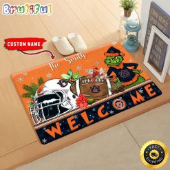 NCAA Auburn Tigers Custom Name Grinch Christmas Edition Rubber Doormat