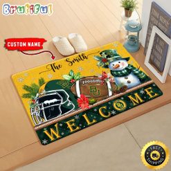 NCAA Baylor Bears Custom Name Christmas Snowman Edition Rubber Doormat