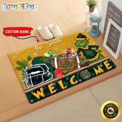 NCAA Baylor Bears Custom Name Grinch Christmas Edition Rubber Doormat