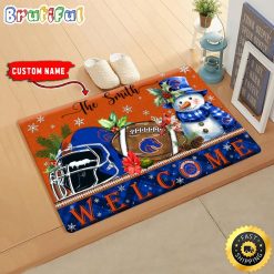 NCAA Boise State Broncos Custom Name Christmas Snowman Edition Rubber Doormat