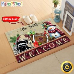 NCAA Boston College Eagles Custom Name Christmas Snowman Edition Rubber Doormat
