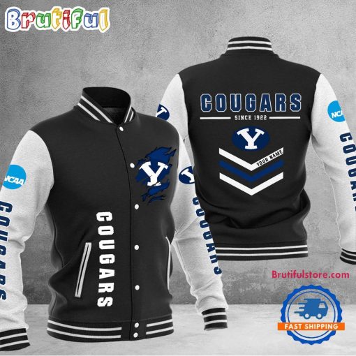 NCAA BYU Cougars Custom Name Sporty Varsity Baseball Jacket