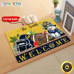 NCAA California Golden Bears Custom Name Christmas Snowman Edition Rubber Doormat
