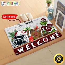 NCAA Colgate Raiders Custom Name Grinch Christmas Edition Rubber Doormat