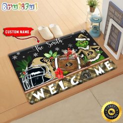 NCAA Colorado Buffaloes Custom Name Grinch Christmas Edition Rubber Doormat