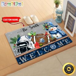 NCAA Drake Bulldogs Custom Name Christmas Snowman Edition Rubber Doormat