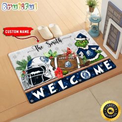 NCAA Drake Bulldogs Custom Name Grinch Christmas Edition Rubber Doormat