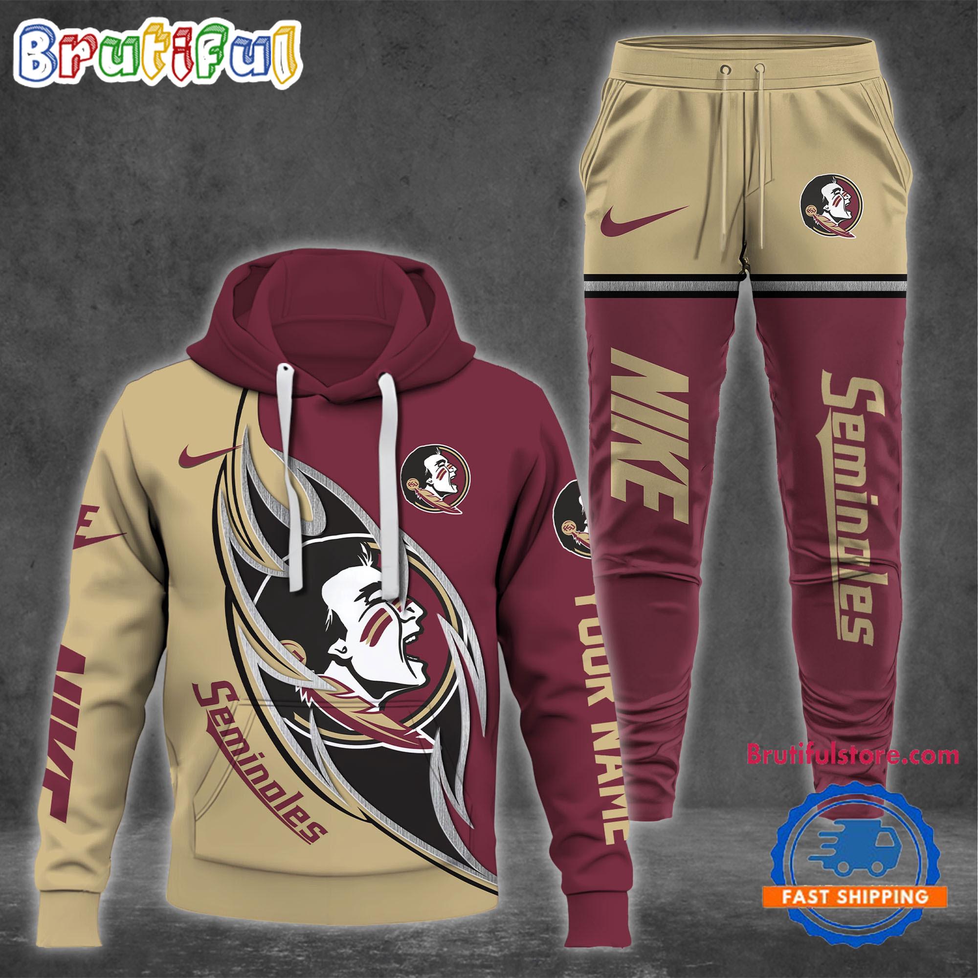 NCAA Florida State Seminoles Custom Name Sporty Style Hoodie And Pants