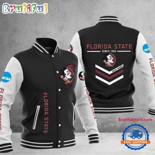 NCAA Florida State Seminoles Custom Name Sporty Varsity Baseball Jacket